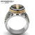Rongyu Hot Sale Jewelry European and American Hipster Men's Cross Two-Color Ring Black Epoxy Hand of God Ring