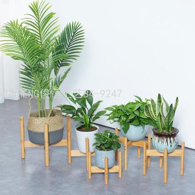 Home Bamboo Flower Stand Modern Minimalist Nordic Balcony Potted Shelf Bamboo Cross Living Room Jardiniere