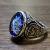 Rongyu Turkish Calligraphy Custom 925 Silver Plated Ring Arabic Eagle Totem Personality Men's Ring
