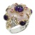 Rongyu Luxury Natural Crown Ring Fashion Amethyst Gemstone Ring European and American Exaggerated Wedding Diamond Ring