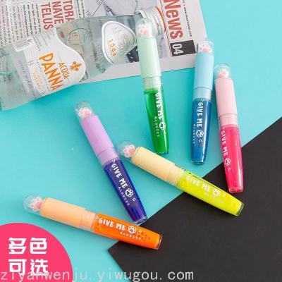 Creative Cute Cartoon Fluorescent Pen Student Mark Color Marking Pen Mini Notebook Pen Set Factory Direct Sales