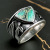 Rongyu Wish AliExpress New Dragon Crystal Turquoise Ring European and American 925 Vintage Thai Silver Leaf Shaped Ring