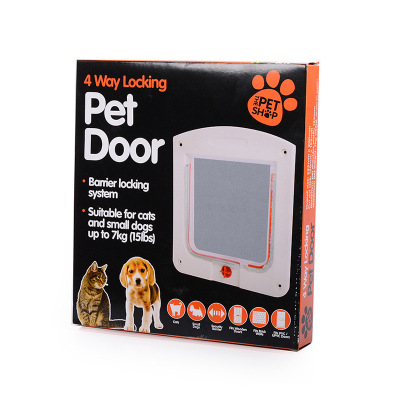 Cross-Border Amazon Pet Cat Door 4 Modes Adjustable Free Entry and Exit Door Glass Door Puppy Door Hole