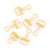 Hollowed out Long Tail Clip 19mm 6PCs Rose Gold Silver Gold (MN005-1)