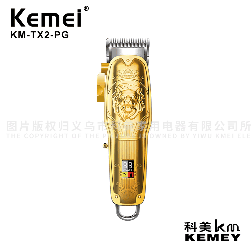 Cross-Border Factory Direct Supply Electric Clippers Comei Hair Clipper KM-TX2-PG Strong Power Two-Color Electric Clippers