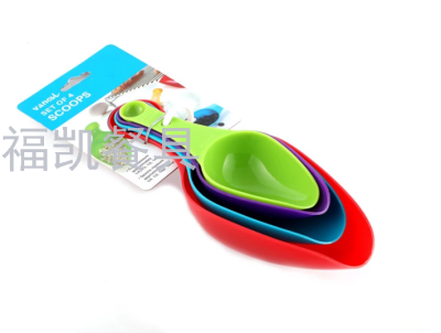 4 Piece Plastic Colorful Measuring Tool Measuring Cup and Spoon Set for Cooking and Baking