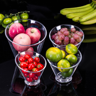 Creative Acrylic Vegetables and Fruits Oblique Bowl Thick Transparent Crystal Bevel Fruit Plate Hot Pot Tableware
