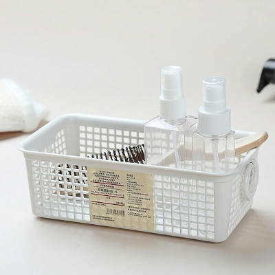 Y86-YJ114 Desktop Binaural Snack Storage Hollow Rectangular Basket Sundries Storage Box Plastic Basket Storage Basket