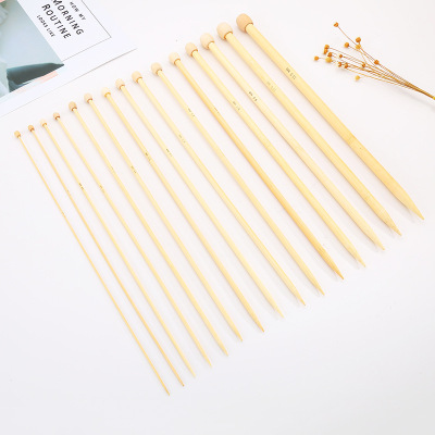 Factory Direct Sales Primary Color Bamboo Needle Knitting Tools Sweater Needle Knitting Needle Natural Environmental Protection Single Head Bamboo Needle Wholesale
