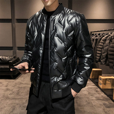 Glossy down Jacket Men's White Duck down Short New Trendy Best-Selling Handsome Fashion Brand Winter Lightweight Thickened Coat