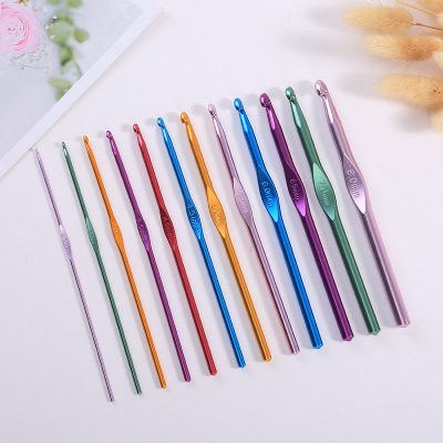 Factory Wholesale Oxidation Crochet Knitting Tool Sweater Needle Metal Aluminum Oxide Color Crochet