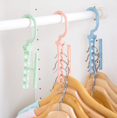 Clothes Hanger with Handle Creative Rotational Five-Hole Magic Hanger Wardrobe Sorting Drying Rack