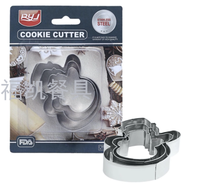 3pcs Stainless Steel Christmas Snowman Cookie Cutter Biscuit Cookie Mold Cake Embossing