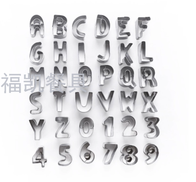 36pcs Stainless Steel Christmas Alphabet Number Cookie Cutter Biscuit Cookie Mold Cake Embossing
