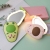 Cartoon Cute Avocado Makeup Mirror USB Electric Fan Rechargeable Wind Portable Student Children Mute Portable