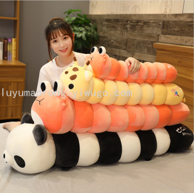 Cute Caterpillar Doll Crab Panda Giraffe Pillow Length Doll Pillow Stuffed Doll Wholesale