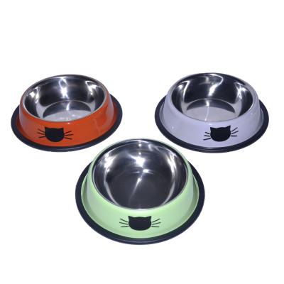 Factory Direct Supply Stainless Steel Bowl Color Stainless Steel Dog Bowl Pet Cat Bowl Fun Bowl Pet Bowl