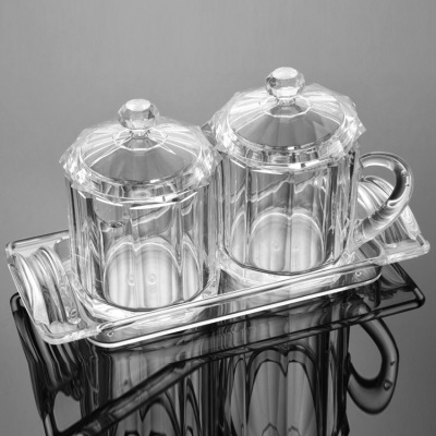 Factory Direct Sales Genuine Acrylic Seasoning Jar Seasoning Two-Piece Set Kitchen Salt Shaker Seasoning Jar