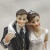 Cake Decoration Groom Bride Wedding Couple Valentine's Day Gift Home Decoration Student Doll Resin Toy