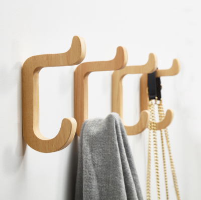 New Modern Minimalist Japanese Style Wooden Hook Log Solid Wood Clothes Hook Hat Hook Single Hook Wall Hook Wall Hook