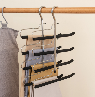 Cross-Border New Arrival Multi-Layer Household Pants Rack Scarf Storage Space-Saving Clothes Rack