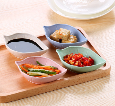 Small Straw Leaves Saucer Creative Snacks Plate Japanese Style Tableware Vinegar Dish Soy Sauce Dish Bone Dish Pickles Dish