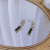 E1531-D75 Korean Earrings New Women's Elegant Rectangular Stud Earrings Fashion Long Rhinestone-Encrusted Eardrop Earring