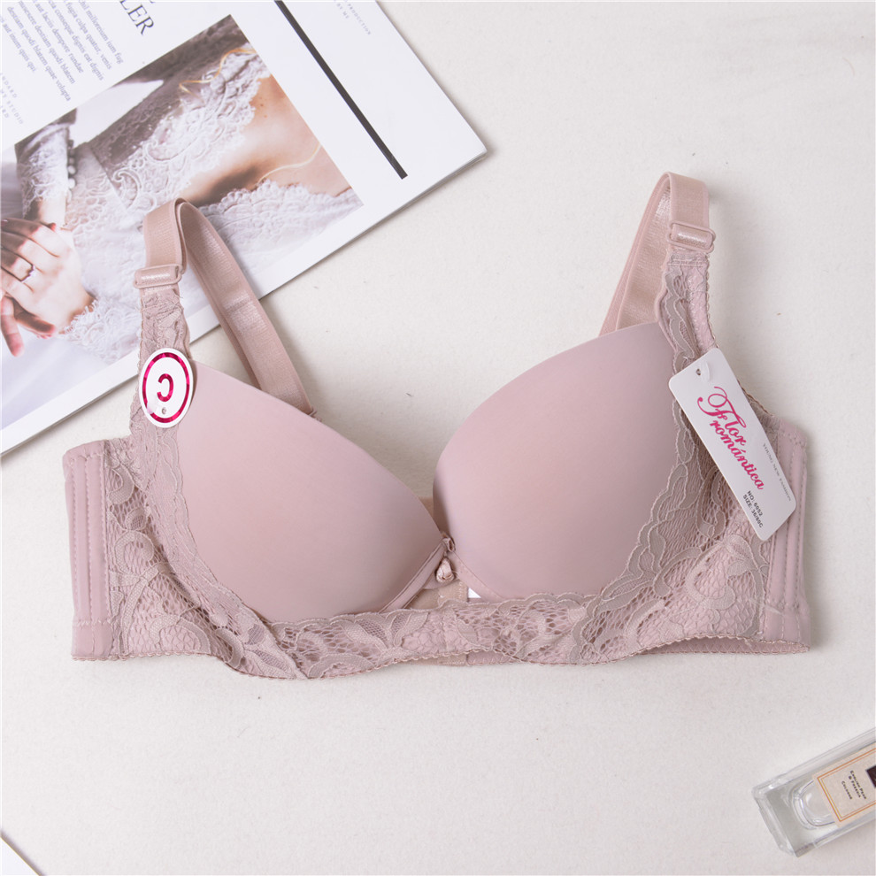 光面无痕薄款美背清爽透气小胸聚拢文胸女春夏季女士内衣