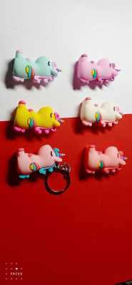Cartoon PVC Soft Rubber Three-Dimensional Unicorn Key Ring Ornament Car Bag