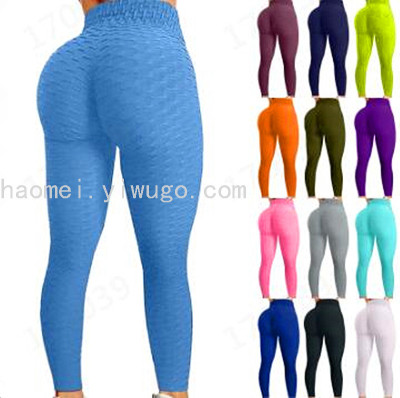 Europe and America Cross Border Hot Sale Popular Breathable Hip Lifting Sweat Absorbing Sports Yoga Pants Leggings Slim