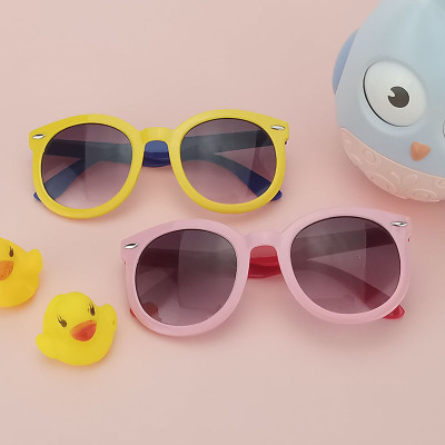 Vintage round Frame Kids Sunglasses Plastic Classic Simple Xiaomi Nail Children's Sunglasses UV-Proof Glasses