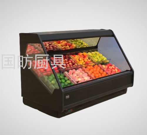 bevel heated display cabinet double-sided preservation cabinet supermarket vegetables and fruits fresh cabinet wind screen counter refrigerated cabinet country...