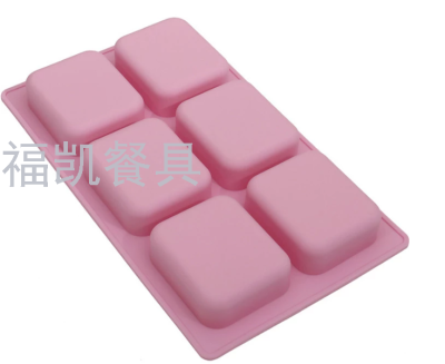 Amazon Hot Sale Heat-Resistance 6 Cavity New Pattern Rectangle Shape Silicon Soap Moulds Candle