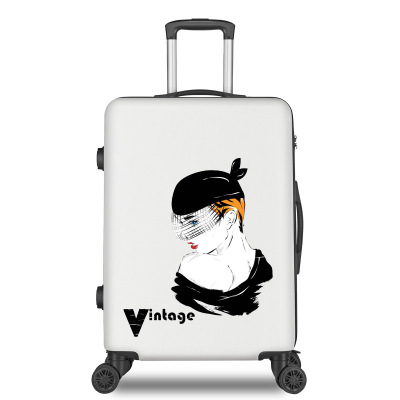 Factory Direct Sales Cartoon Trolley Case 20-Inch 22-Inch Password Suitcase Beautiful Girl Pattern Cute Boarding Bag 201