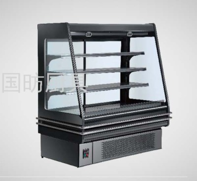 Rear Sliding Door Wind Screen Counter Fruit Fresh Cabinet Supermarket Vegetables Beverage Showcase Commercial Refrigerated Cabinet Air Cooling