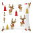 Cartoon Christmas Dog Car Pattern Pillow Cover Holiday Home Decoration Office Back Seat Cushion Throw Pillowcase