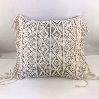 Bohemian Style Cotton Thread Cotton String Hand-Woven Pillow Living Room Sofa Cushion Cushion Bedside Pillowcase