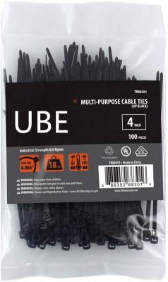 Multiple Purpose Cable Cable Ties, Black 4-Inch 2.5 * 100mm Tensile Strength Cable Ties Heavy Duty