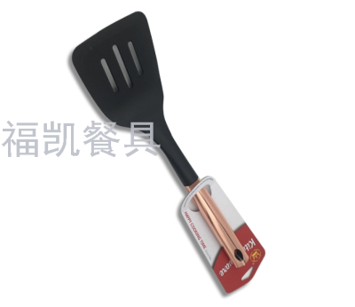 Amazon Food Grade With Long Stainless Steel Handle Heat Resistant Nylon Slotted Turner Utensils