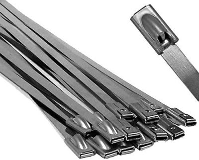 14-Inch (about 35.6cm) Stainless Steel Ribbon, Heavy-Duty Metal Locking Zip Ties-10 Pieces