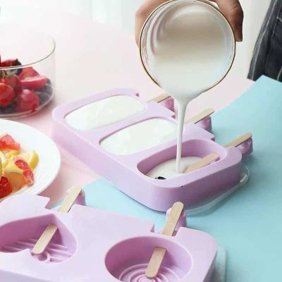 Silicone Ice Cream Mold Ice Candy Ice Cream Ice Cream Box Ice Mold Household Cartoon Ice Cube Mold