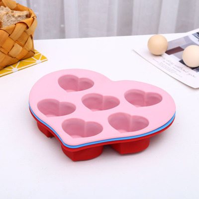 New Cake Mold Heart-Shaped Silicone Baking Mold DIY Pudding Jelly Ice Cube Mold Customized Wholesale