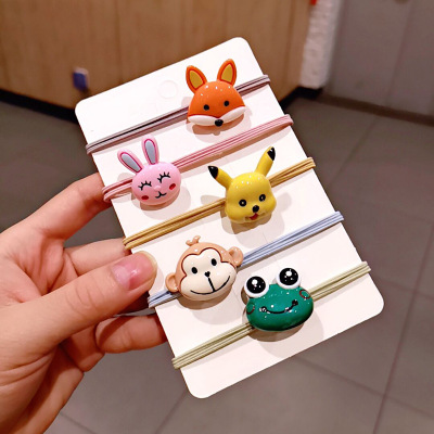 Korean Cartoon Hair Band Cute Rabbit Hair Rope Girl Student Ponytail Rubber Band Sweet Leather Cover Yiwu Headdress Wholesale