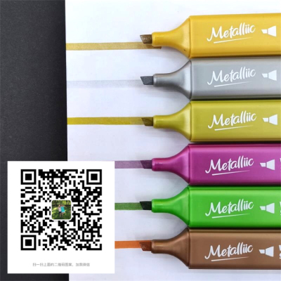 Metal Pen Wholesale 6 Color Metallic Marker Pen Color Oblique Head Marking Pen Water-Based DIY Album Graffiti Pen