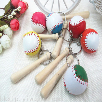 Baseball Keychain Ornaments Cross-Border Sports Gifts Wholesale Simulation Mini Sporting Goods Baseball Key Crafts