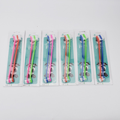 Pet Supplies for Cats and Dogs Pet Toothbrush Set Dog Oral Care Double-Headed Toothbrush