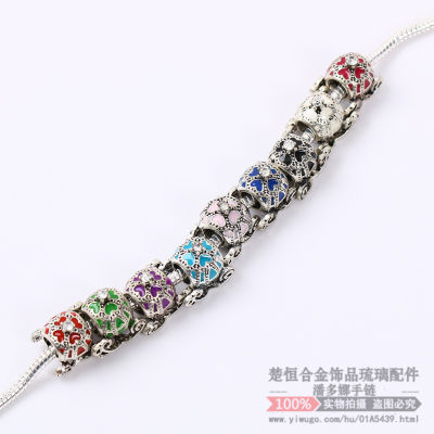 DIY Ornament Accessories Alloy Spot Drill Large-Hole Bead Bracelet Necklace Accessories Beaded Crown Carriage-Shaped Beads Scattered Beads
