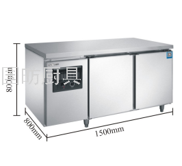 1.5 M Refrigerated Table Commercial Kitchen Large Capacity Closed Conduit/Refrigerated/Bondi Tube 1500*800 * 800mm