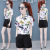 20 Summer New Net Red Printing Shirt Women's Short-Sleeved Shirt Korean Style Slim Fit Large Size Casual Simple