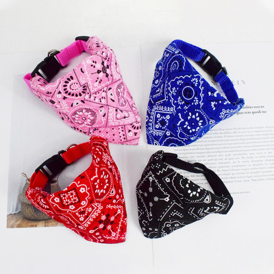 Pet Products Factory Wholesale Pet's Saliva Towel Polyester Printing Triangle Scarf Small Dog